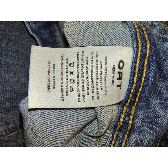 OAT New York Women Wide Leg Jeans Medium Wash High Rise Patch Pocket Size 10/30 - Picture 11 of 11